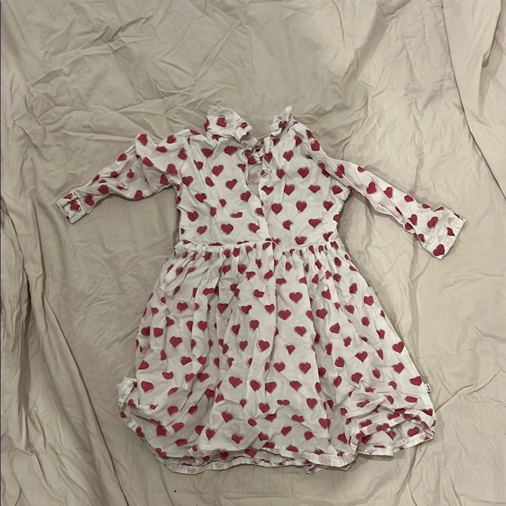 Heart Patterned Kids Casual Dress